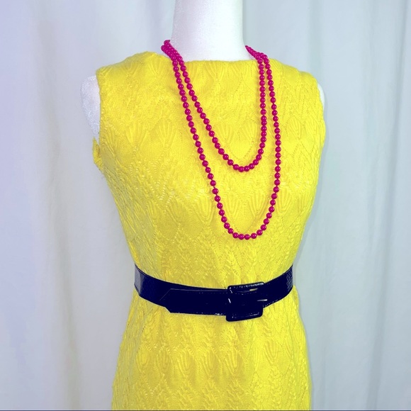 Vintage Go-Go Dress Yellow Knitted Size Medium/6 Winkleman’s Detroit - Picture 2 of 13